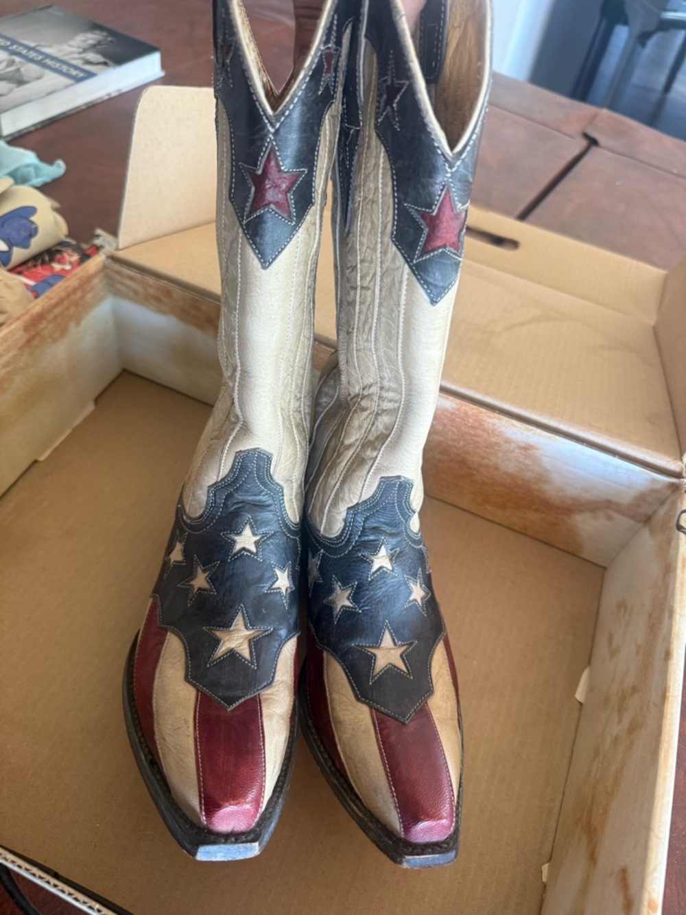 Old Gringo Blue/Bone/Red Leather Boots - Picture 7 of 10